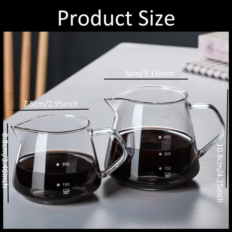 Pour Over Coffee Maker Set, Borosilicate Glass Coffee Server with Cleaning Brush, Pour Over Coffee Dripper Carafe for Home Cafe