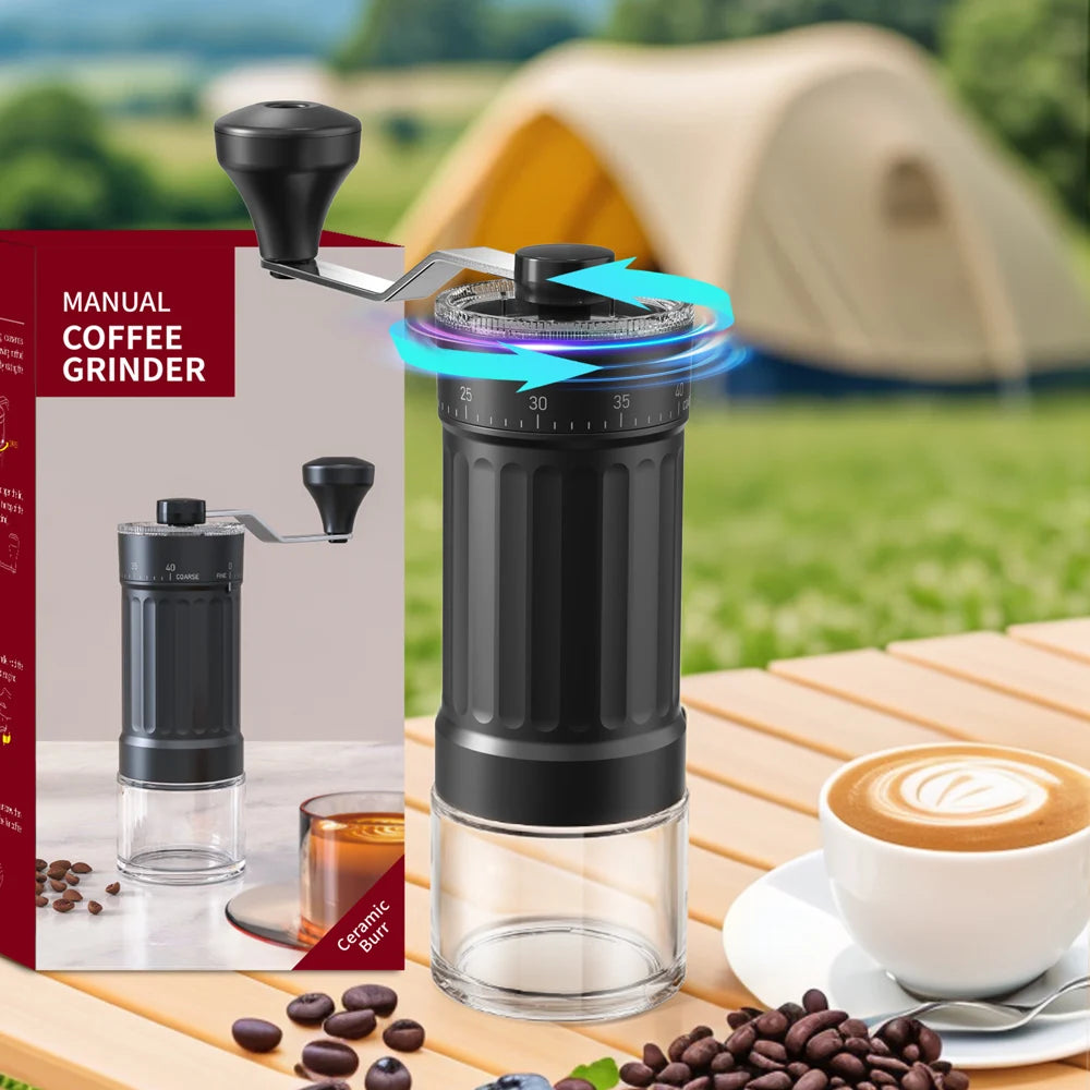 Mini Manual Coffee Grinder, 40 Adjustable Settings, Portable Hand Mill with 30g Capacity, Conical Burr for Espresso, Pour Over,