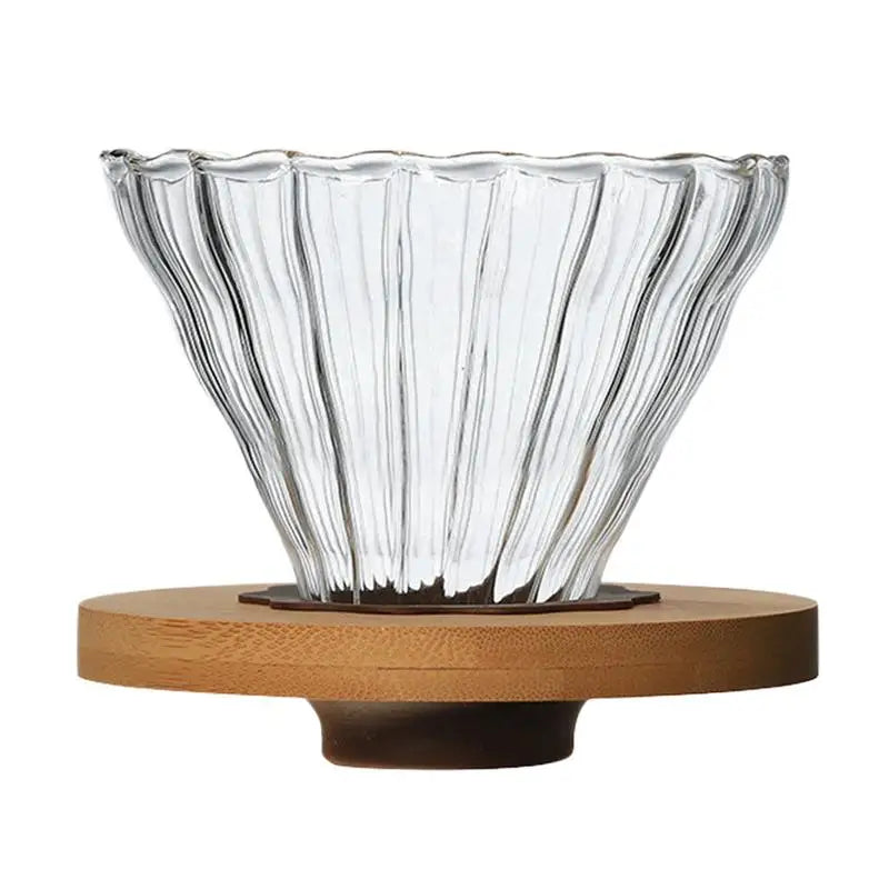 Coffee Dripper Clear Glass Pour Over Coffee Cone With Stand Coffee Funnel Single Cup Pour Over Hand Brewed Coffee Filter Cup For