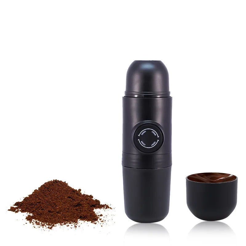 Manual pressurized coffee machine, small and portable handheld espresso machine for household, travel, and picnic use