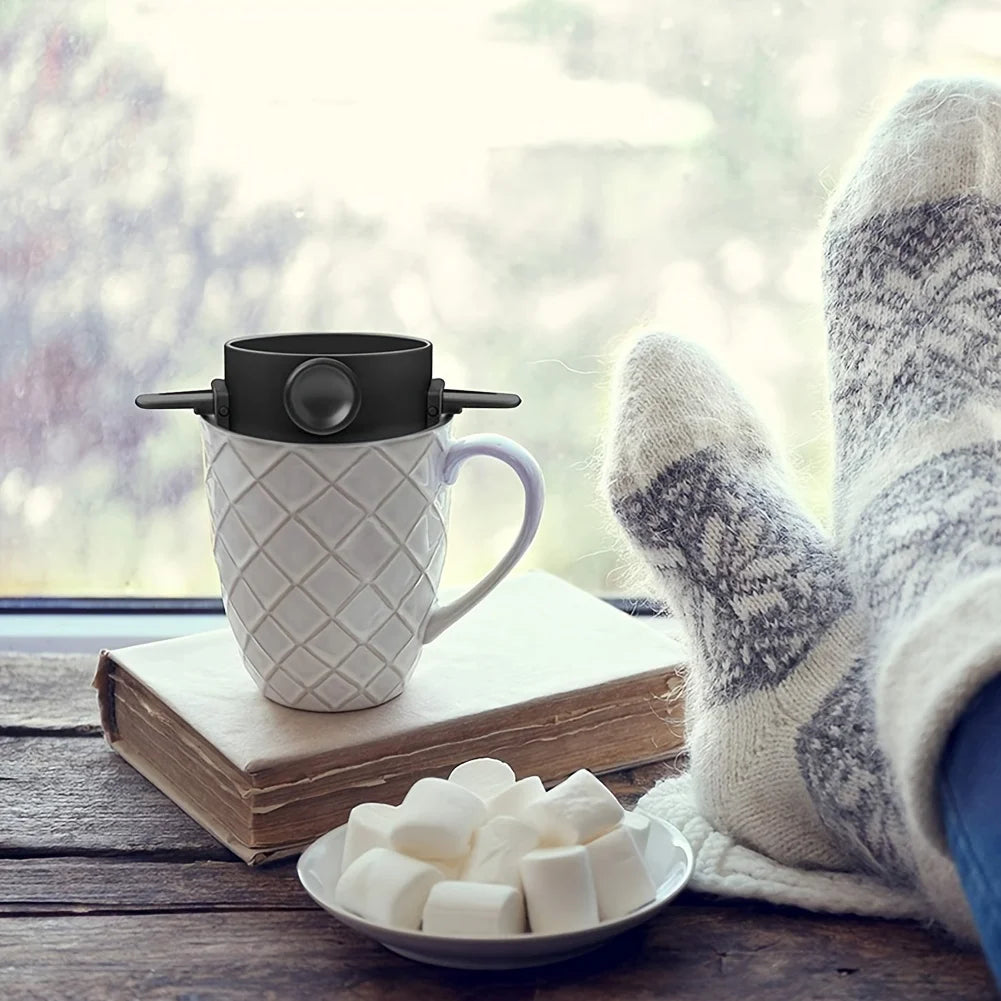 1/3pcs Folding Coffee Maker Filters Pour Over Dripper Set Stainless Steel Hand-Flush Funnel Cup with Ear Hook For Perfect Coffee