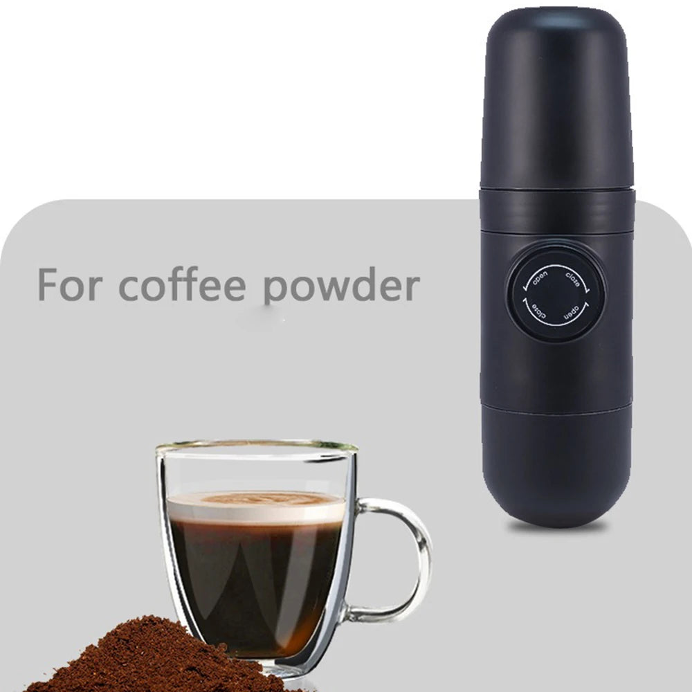 Manual pressurized coffee machine, small and portable handheld espresso machine for household, travel, and picnic use