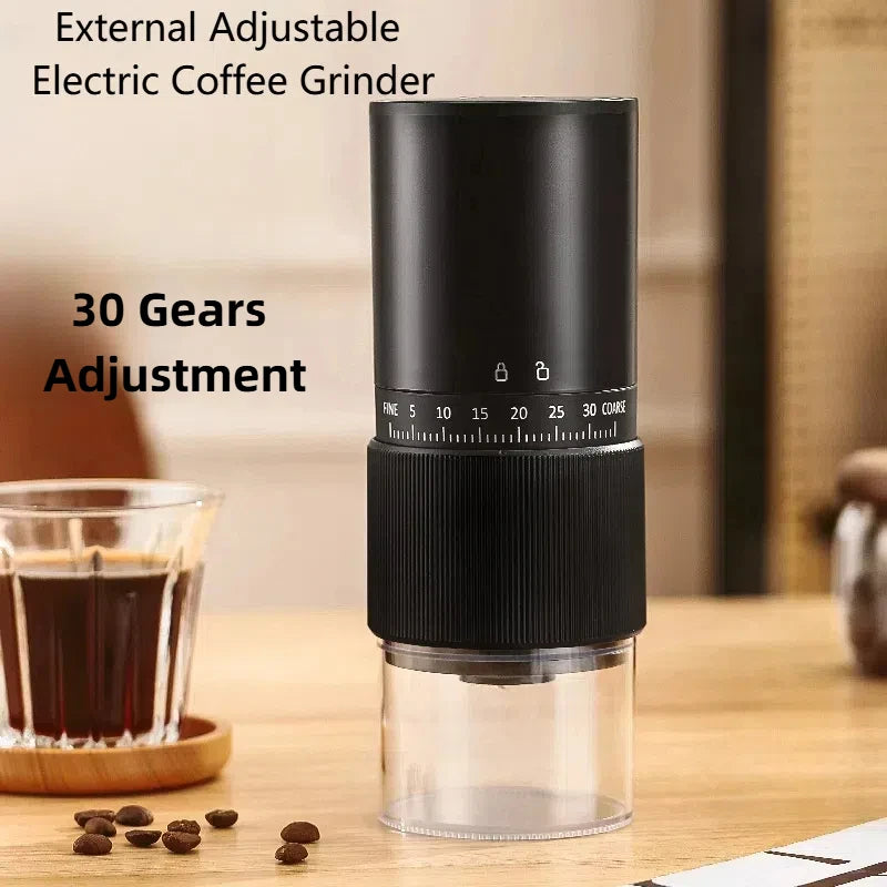 New Portable Electric\Manual Coffee Bean Grinder Household 30 Gears Externally Adjustable Coffee Machine Rechargeable Grinders