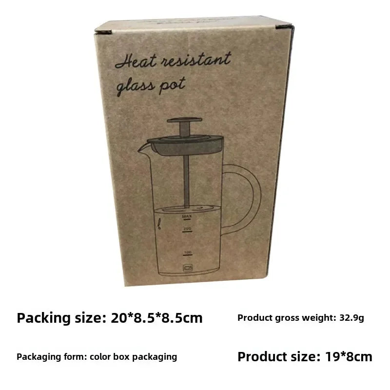 Glass Milk Frother,Handheld Manual Milk Frother with Thickened Handle,Portable DIY Foam Maker for Lattes,Cappuccinos & Coffee