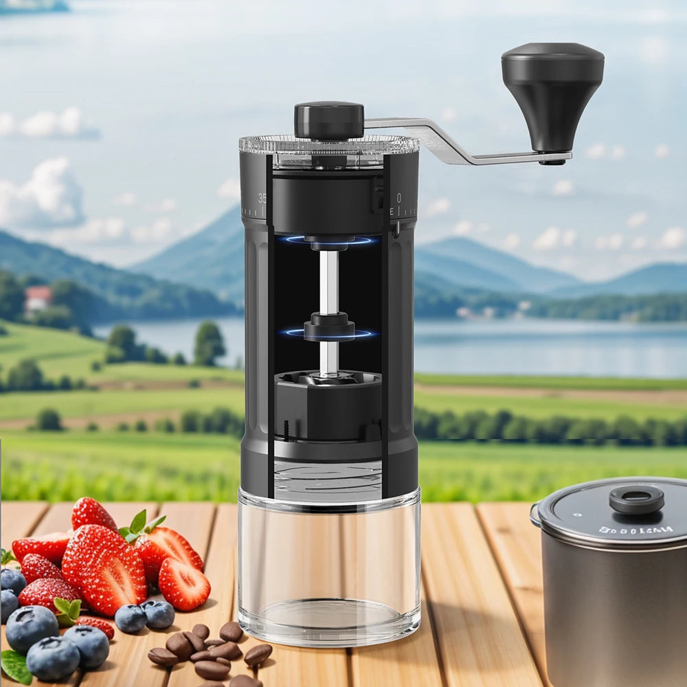 Mini Manual Coffee Grinder, 40 Adjustable Settings, Portable Hand Mill with 30g Capacity, Conical Burr for Espresso, Pour Over,