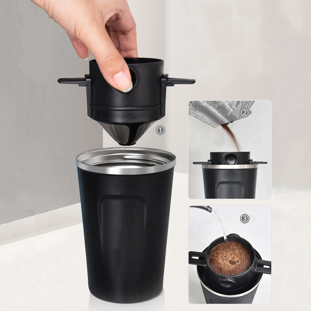 Coffee Maker Portable Pour Over Coffee Maker Set With Stainless Steel Coffee Mug Collapsible Pour Over Coffee Filter For Travel